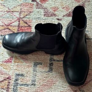 Ecco Black Leather Chelsea Boots Slip-On Ankle